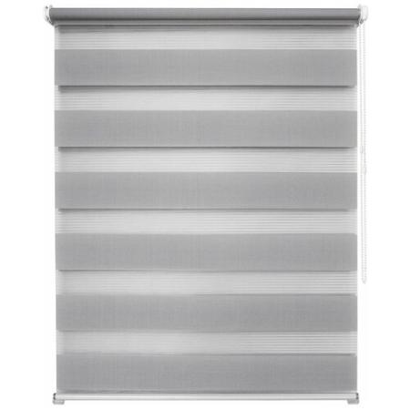 8933 Рулонная штора УЮТ день ночь 061х160 см Канзас светло-серый, рольштора полиэстер, затемнение 70