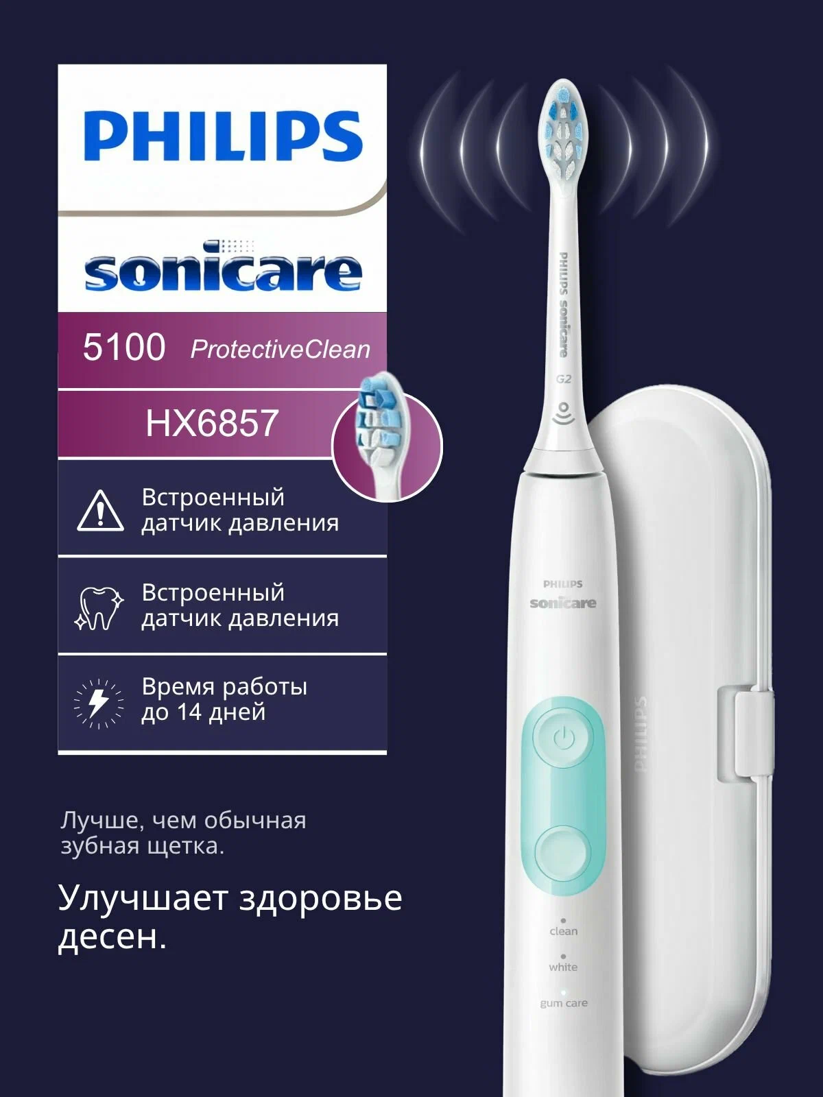 Philips Электрическая зубная щетка Sonicare ProtectiveClean 5100 HX6857