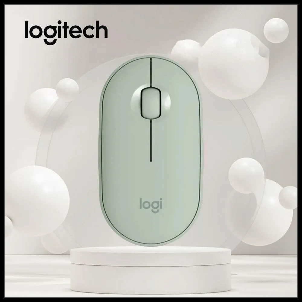 Logitech Мышь беспроводная Pebble M350, салатовый

