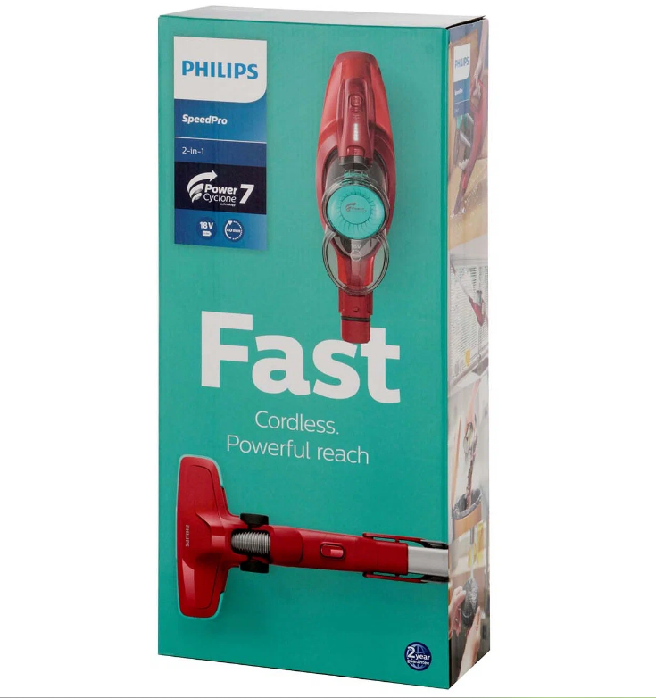 Пылесос ручной Philips FC6721/01 красный/серебристый
