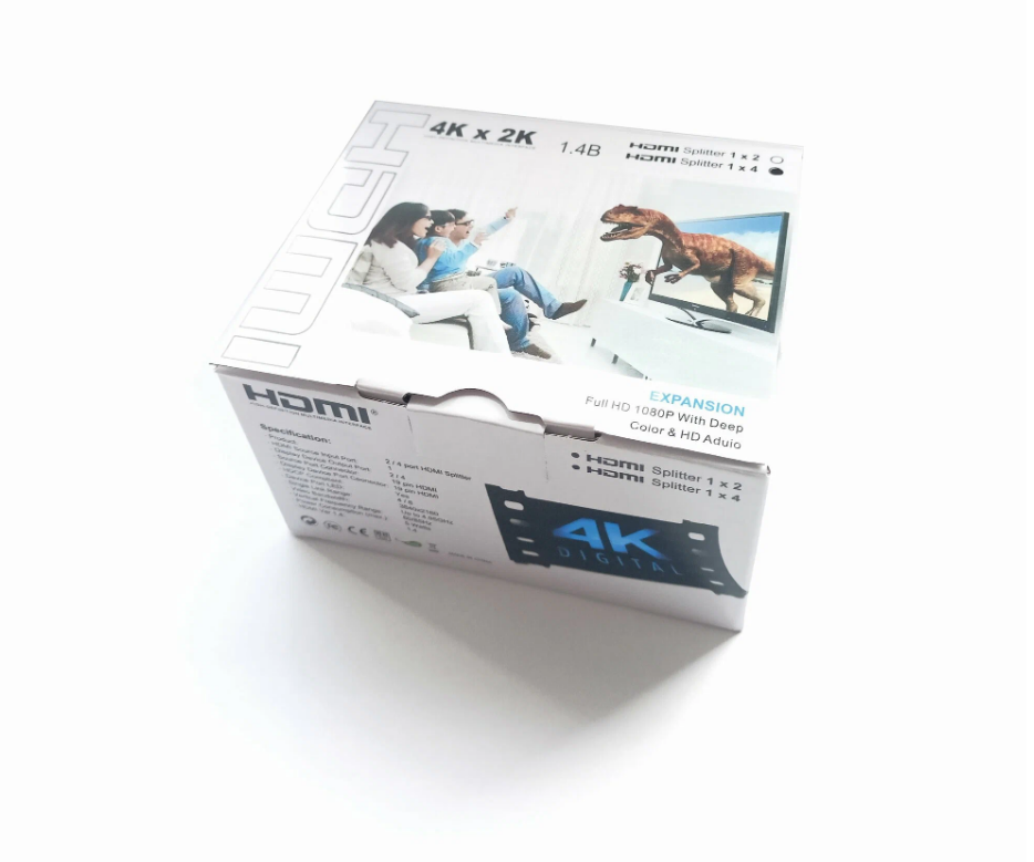 Разветвитель сигнала HDMI / Сплиттер 1 на 4 порта / Splitter 4К 3D