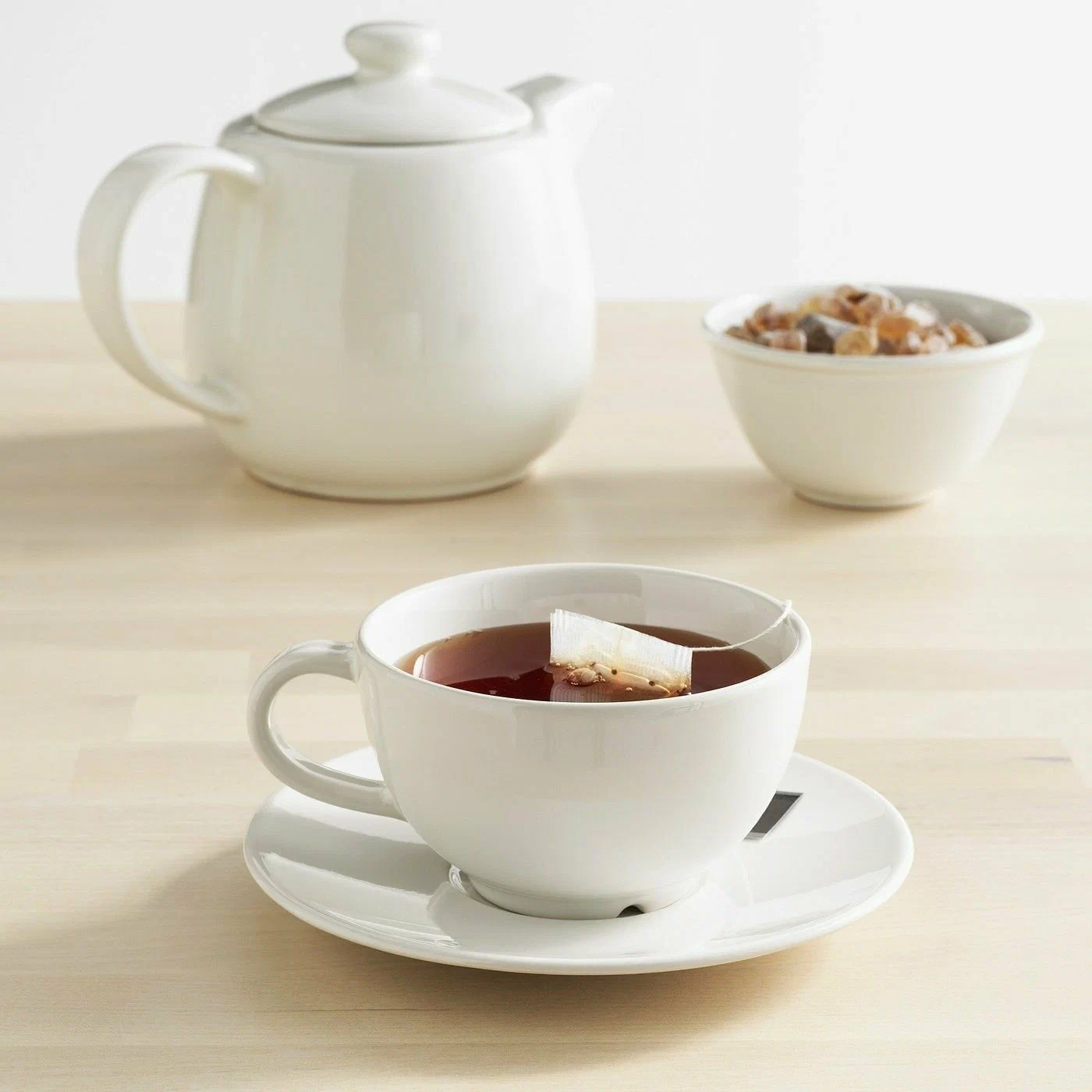 VARDAGEN Чашка чайная с блюдцем IKEA, 26сл, белая (00372420)