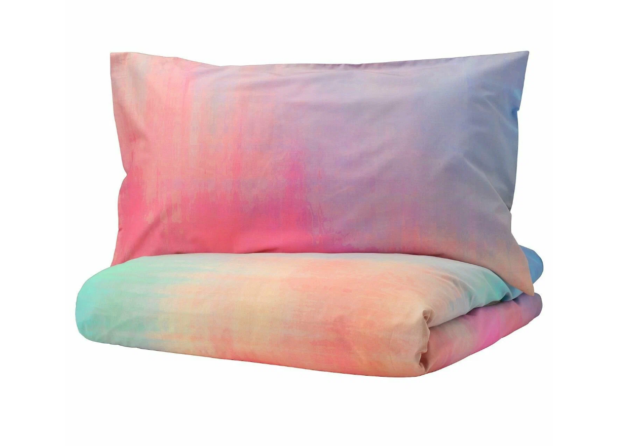 PIPSTAKRA Постельное белье 1.5 спальное икеа, пододеяльник и 1 наволочка/разноцветный 150x200/50x70 