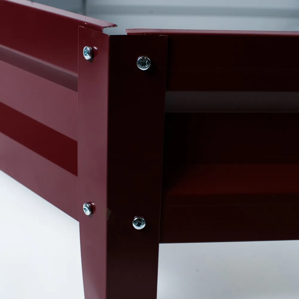 Оцинкованная клумба и с полимерным покрытием, Диаметр:1,4 м, Цвет(бордовый)