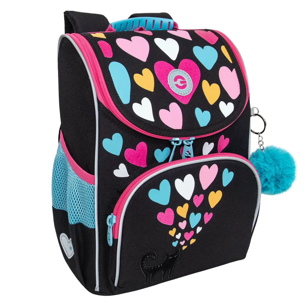 Ранец школьный Grizzly GRIZZLY суперлегкий с анатомической спинкой, на ножках, с мешком для обуви, д