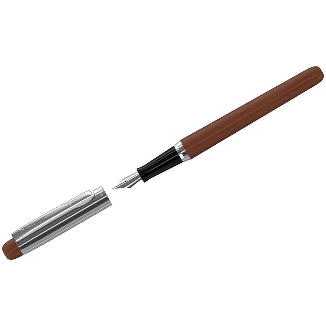 Ручка перьевая подарочная Berlingo "Nature" черная, 0,8мм, красное дерево CPs_07512