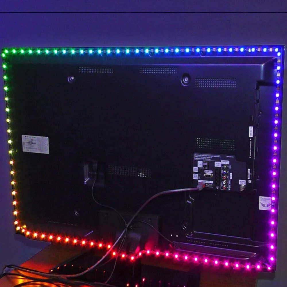 Умная светодиодная лента Ambilight для ТВ и мониторов ПК, совместима с Андроид ТВ версий 5-9, 2 м