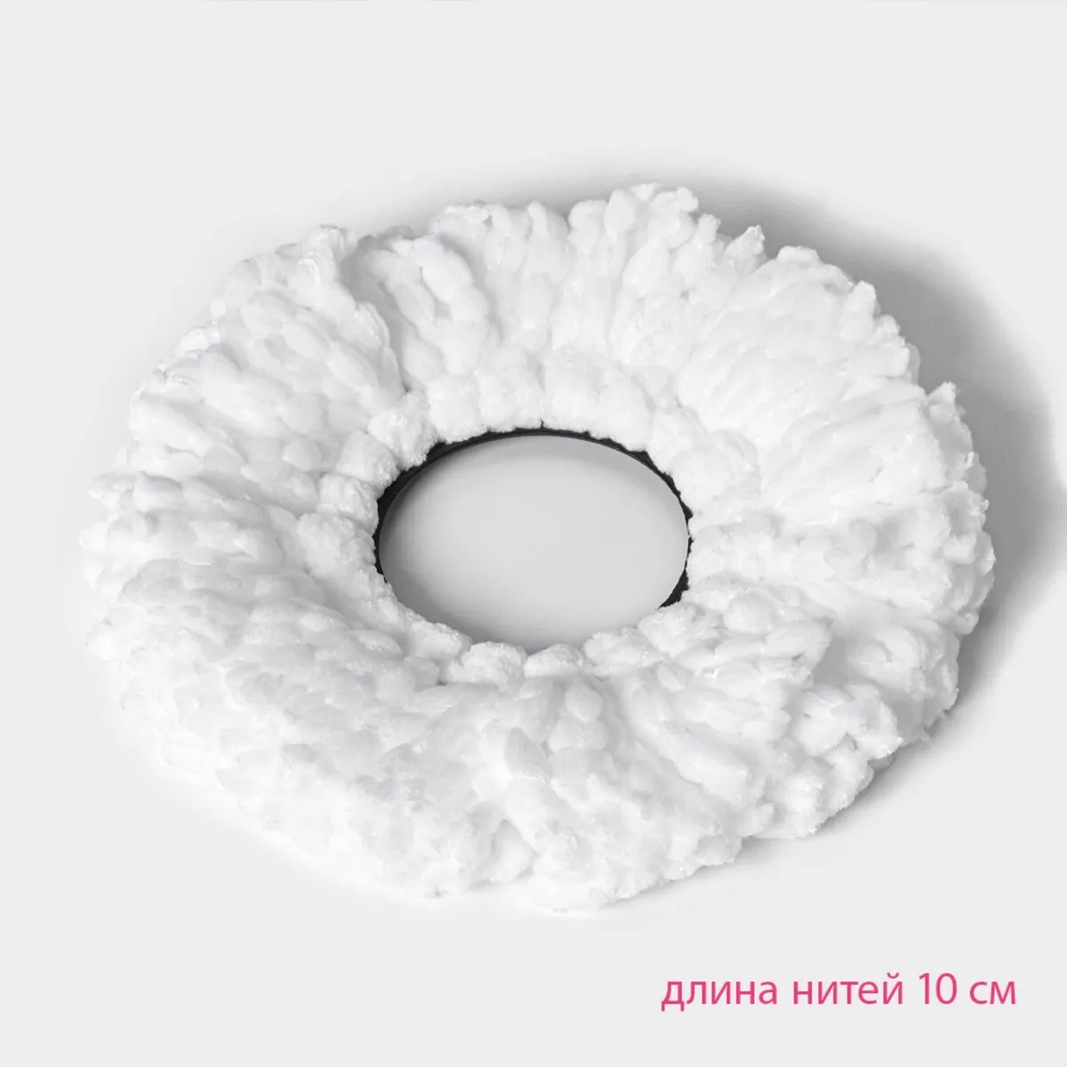 Насадка для швабры с отжимом - центрифугой доляна, длина нитей 10 см, микрофибра, цвет белый Доляна