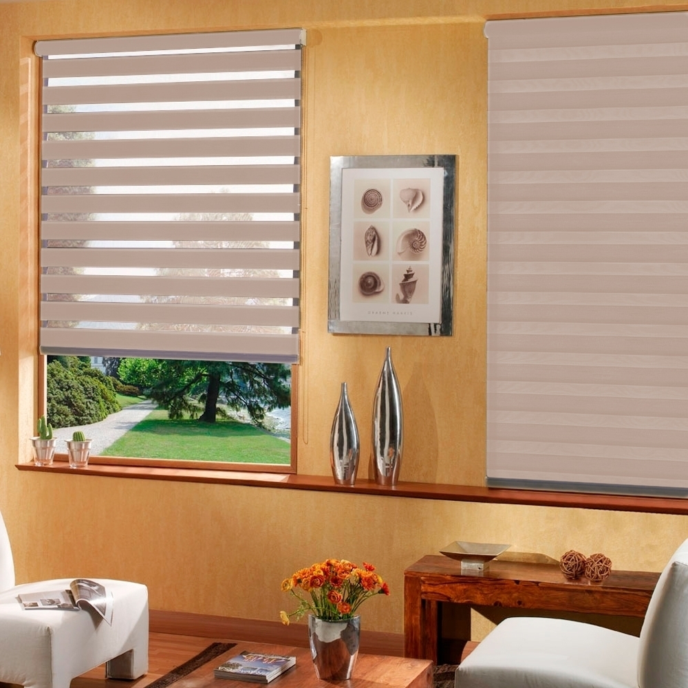 Рулонная штора «Мини День ночь» Соло/Лен 64 x 160 OLEXDECO