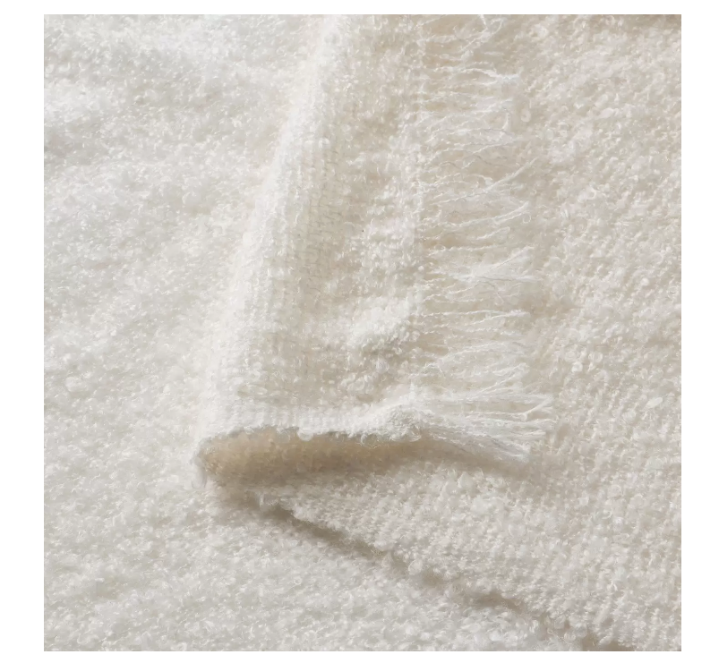 Плед IKEA EVALI ЭВАЛИ белый с оттенком 130x170см 805.009.56