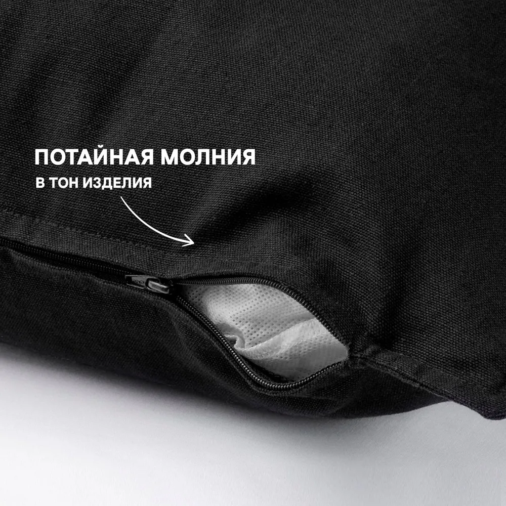 Чехол на подушку 50x50 см черный IKEA GURLI ГУРЛИ