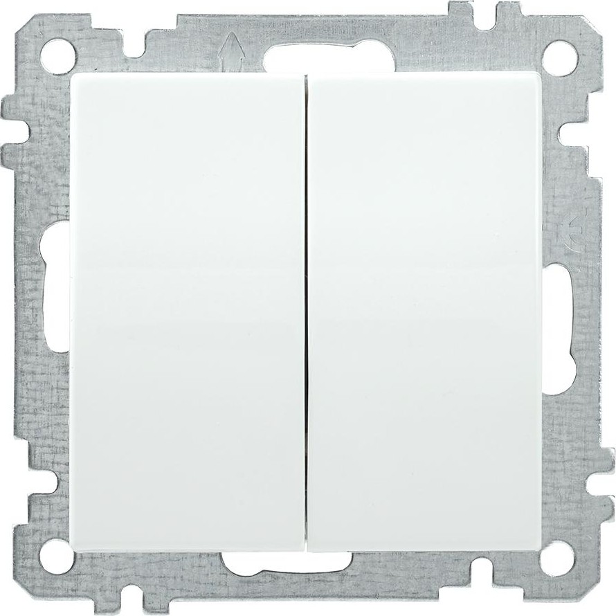 Выключатель 2-клавишный с индикацией ВС10-2-1-Б 10А BOLERO белый IEK