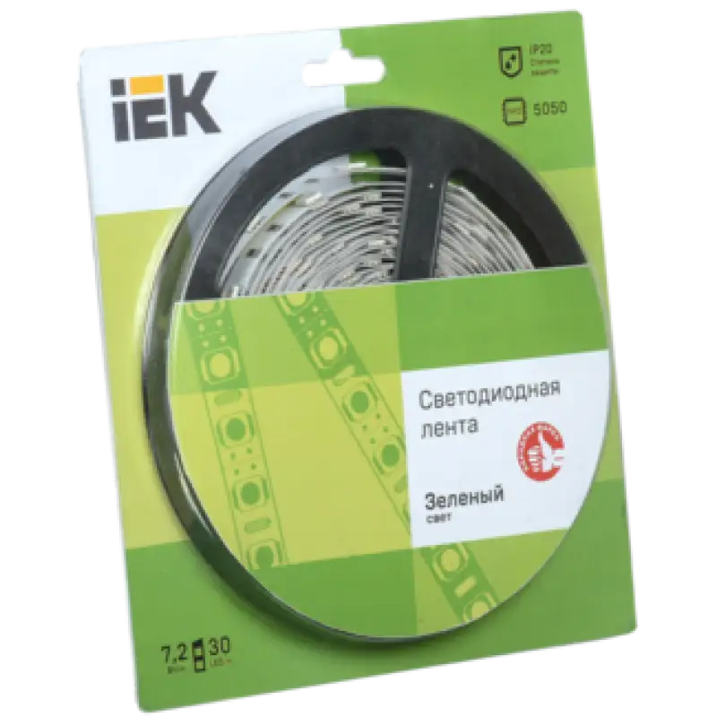 Лента IEK LED 5м блистер LSR-5050G30-7,2-IP20-12V LSR2-5-030-20-1-05