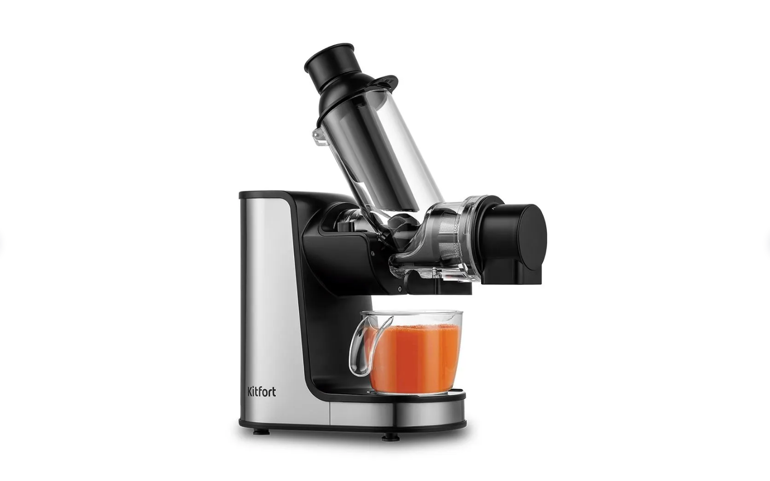 Шнековая соковыжималка Kitfort КТ-1135, серебристый, черный
