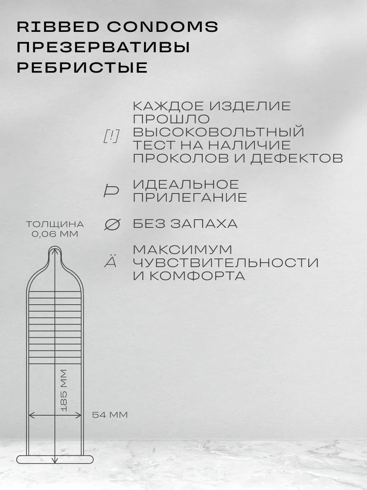 Презервативы ребристые, 12 шт LOUDER 
