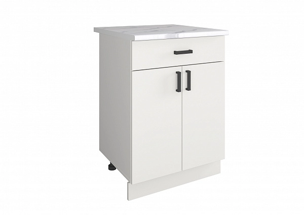 Кухонный модуль напольный шкаф тумба с ящиком Легенда-10, 60*47*85, Белый снег