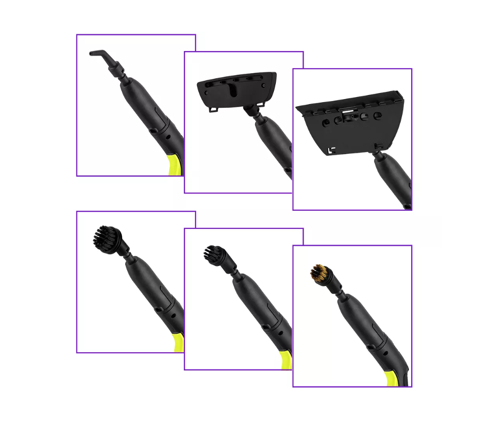 Пароочиститель Kitfort KT-9104-2, черно-салатовый