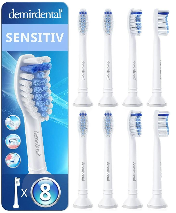Насадки Demirdental для Philips Sonicare HX6058 мягкие 8 шт белый