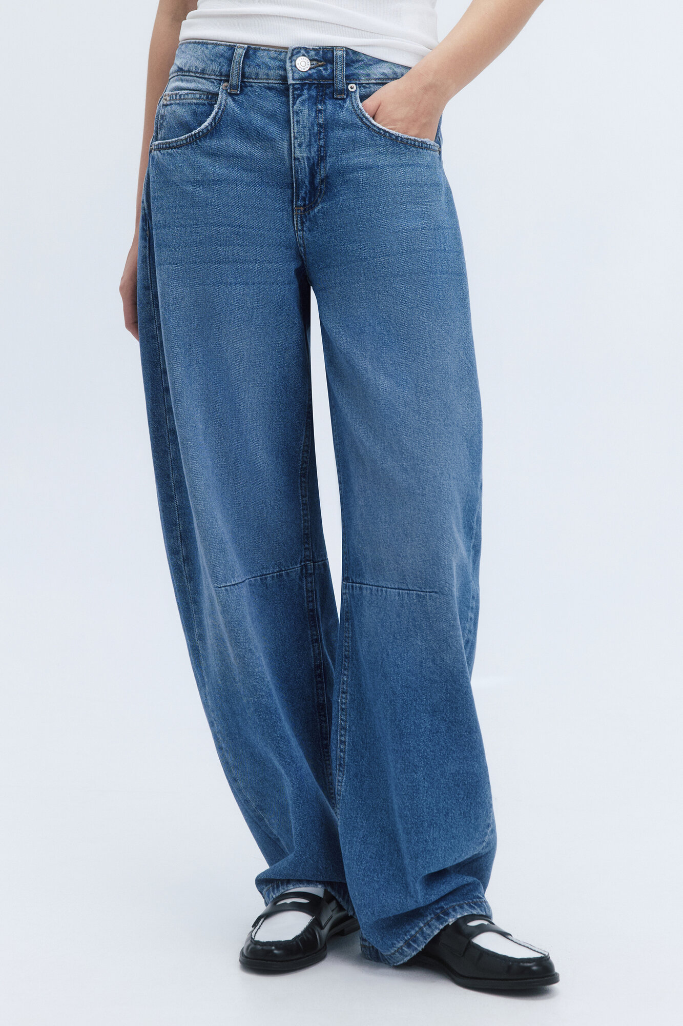 Джинсы barrel fit со средней посадкой befree 2421209143-103, размер M(170-92-100)