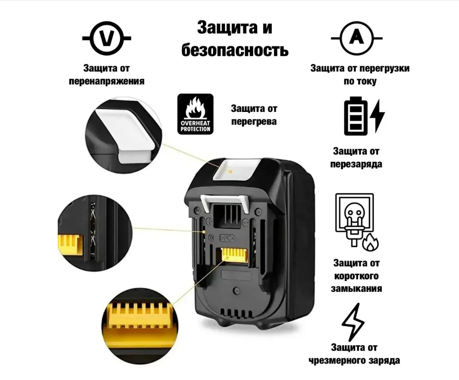 Аккумулятор для шуруповерта 18v, 6000mAh, MT 1860