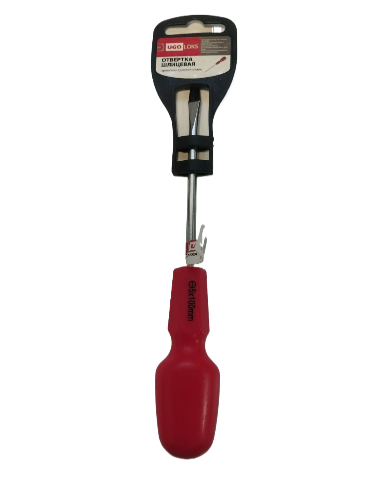 Отвертка шлицевая UGO LOKS 5х100мм красная 1060-007
