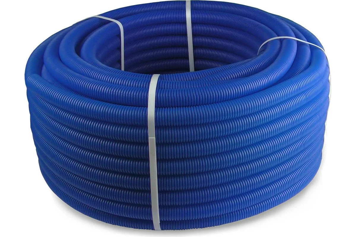 Труба RTP ПНД гофрир. синяя d20 мм, 50м, 35403