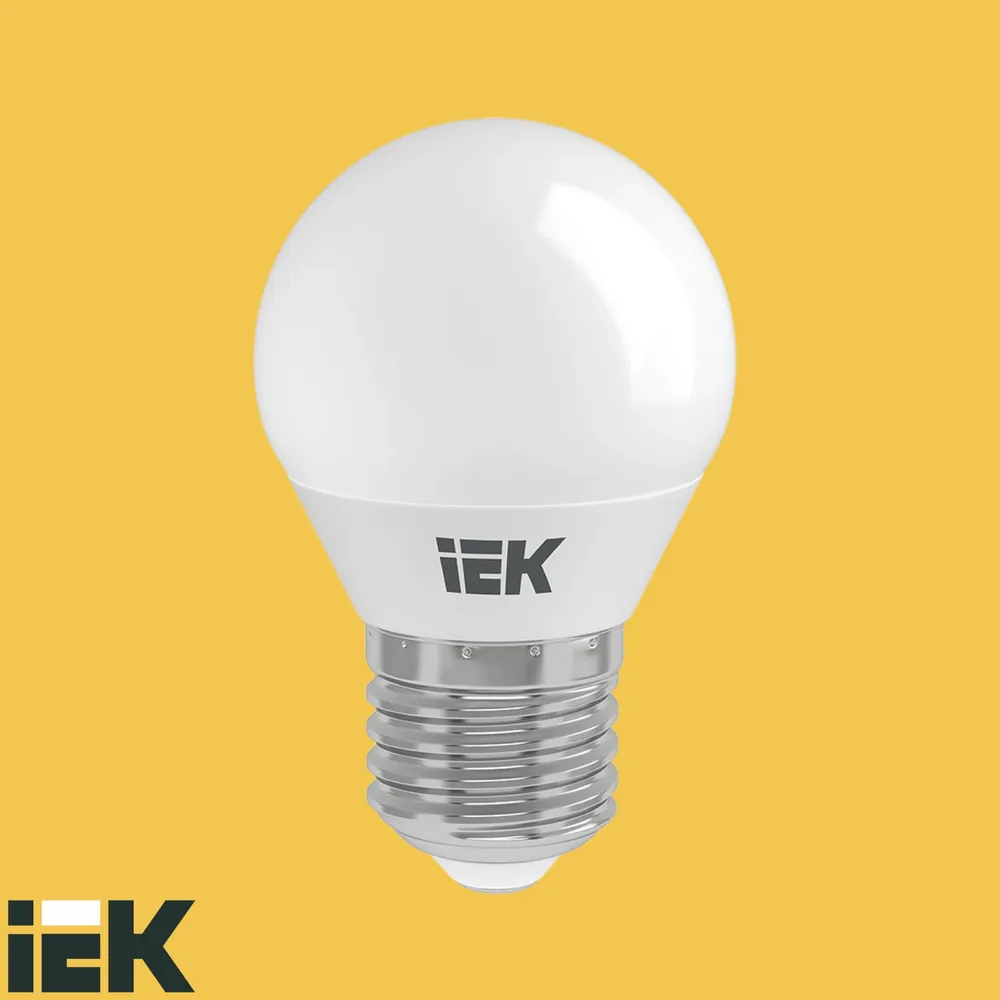 Лампа светодиодная Eco G45 7Вт шар 4000К нейтр. бел. E27 630лм 230-240В IEK LLE-G45-7-230-40-E27 1 ш