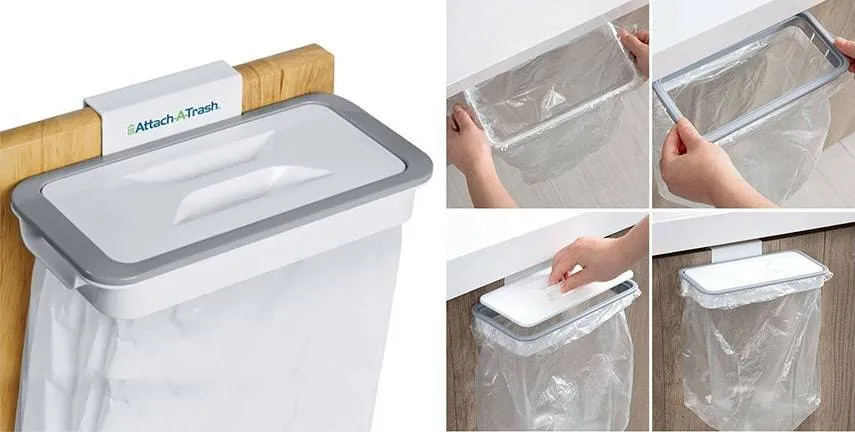 Навесной держатель мешка для мусорных пакетов Attach-A-Trash белый