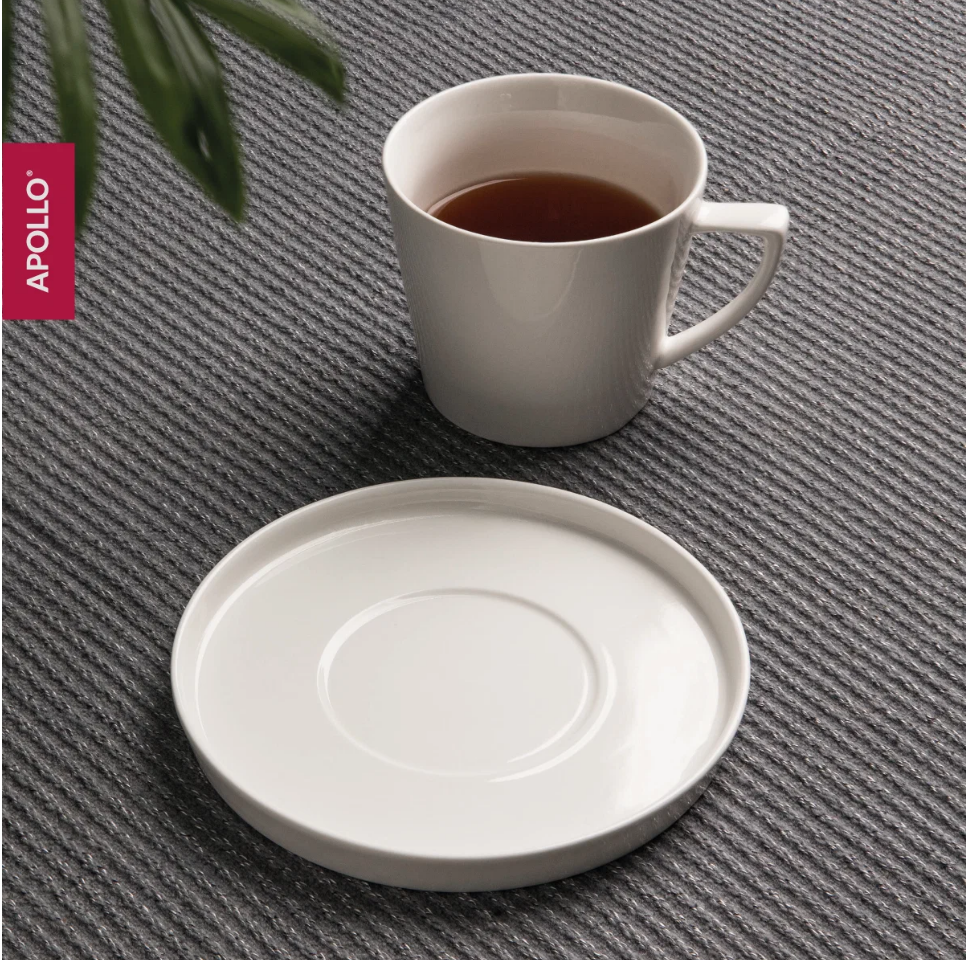 Чайная пара фарфоровая, чашка с блюдцем 230 мл Apollo "Blanco", набор 4 предмета