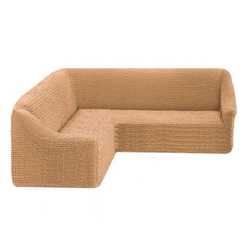 Чехол на угловой диван без оборки Concordia, песочный