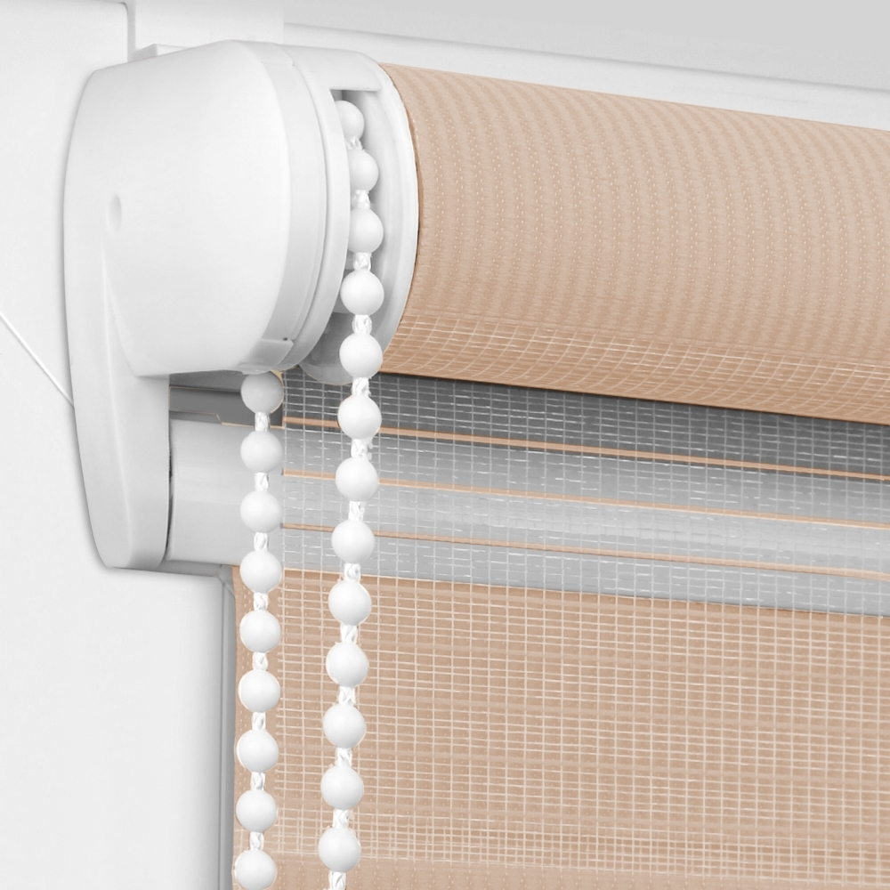 Рулонная штора «Мини День ночь» Соло/Лен 64 x 160 OLEXDECO