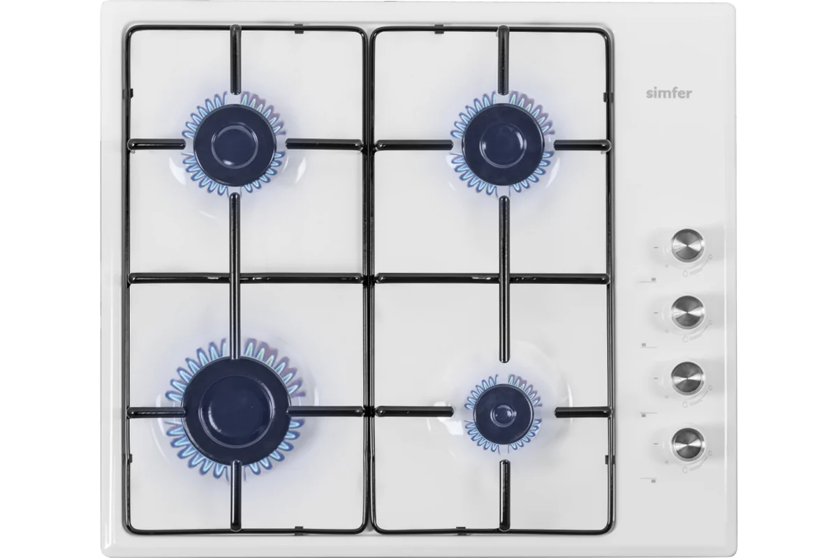 Газовая варочная панель SImfer Comfort с автоподжигом, белый H60Q40W400