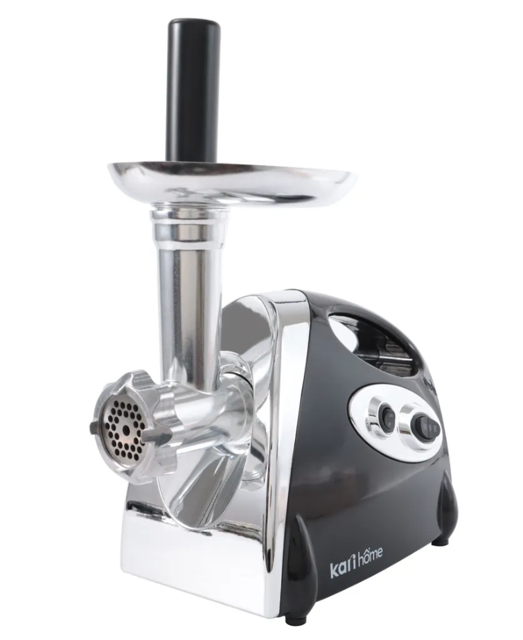 Электромясорубка kari home E44 800 Вт серебристый, черный
