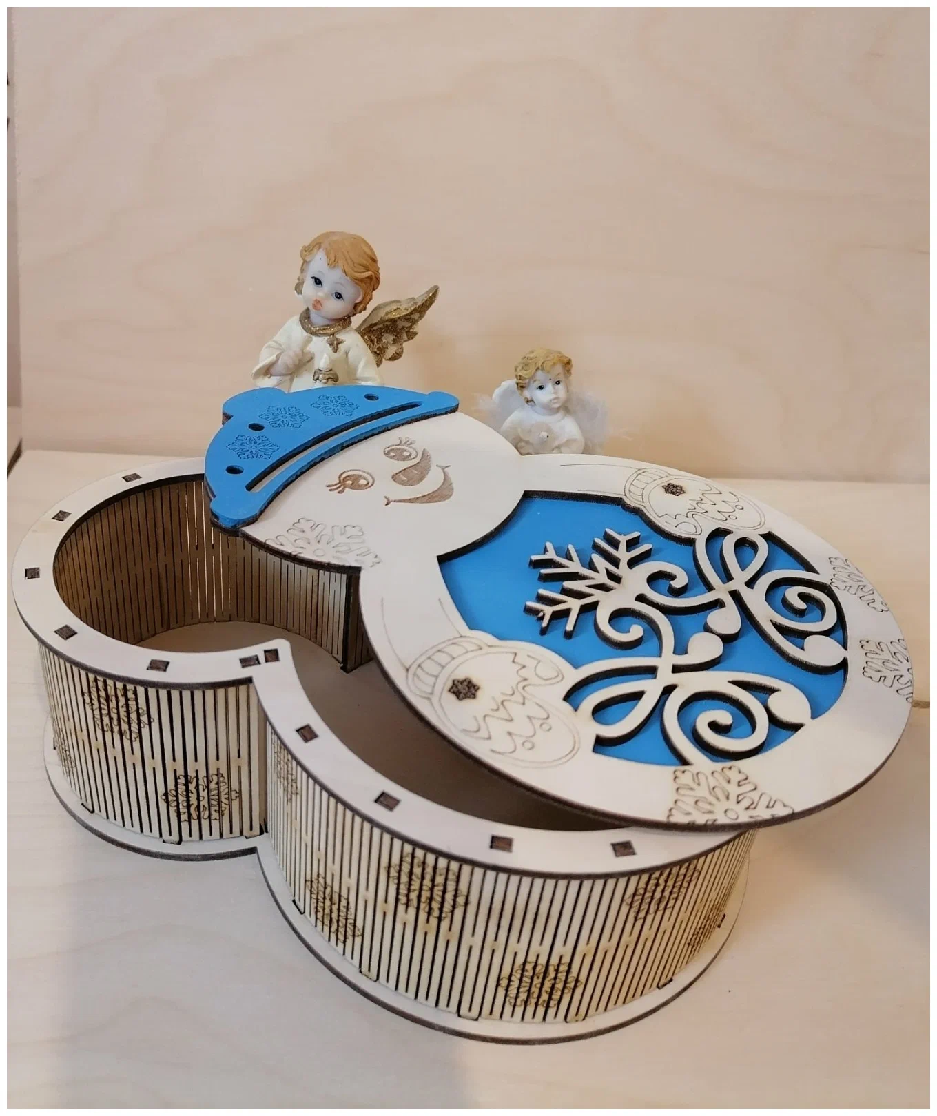 Новогодняя коробочка Снеговик