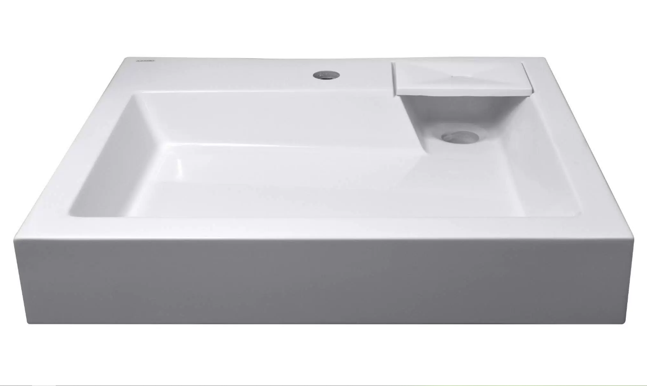 Раковина подвесная AZARIO Etna литьевой мрамор, белая 
