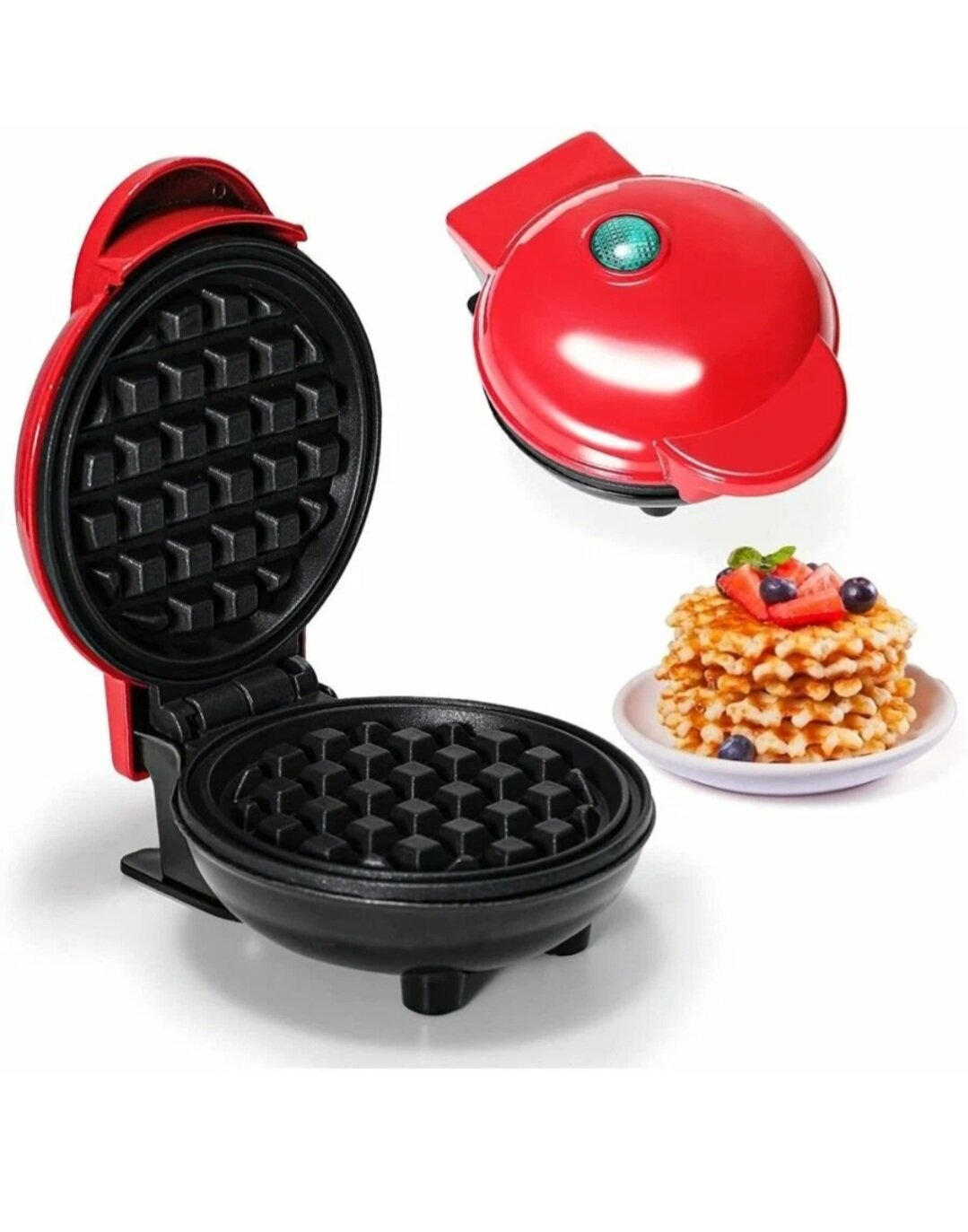 Вафельница WAFFLE WP-MK03 красная