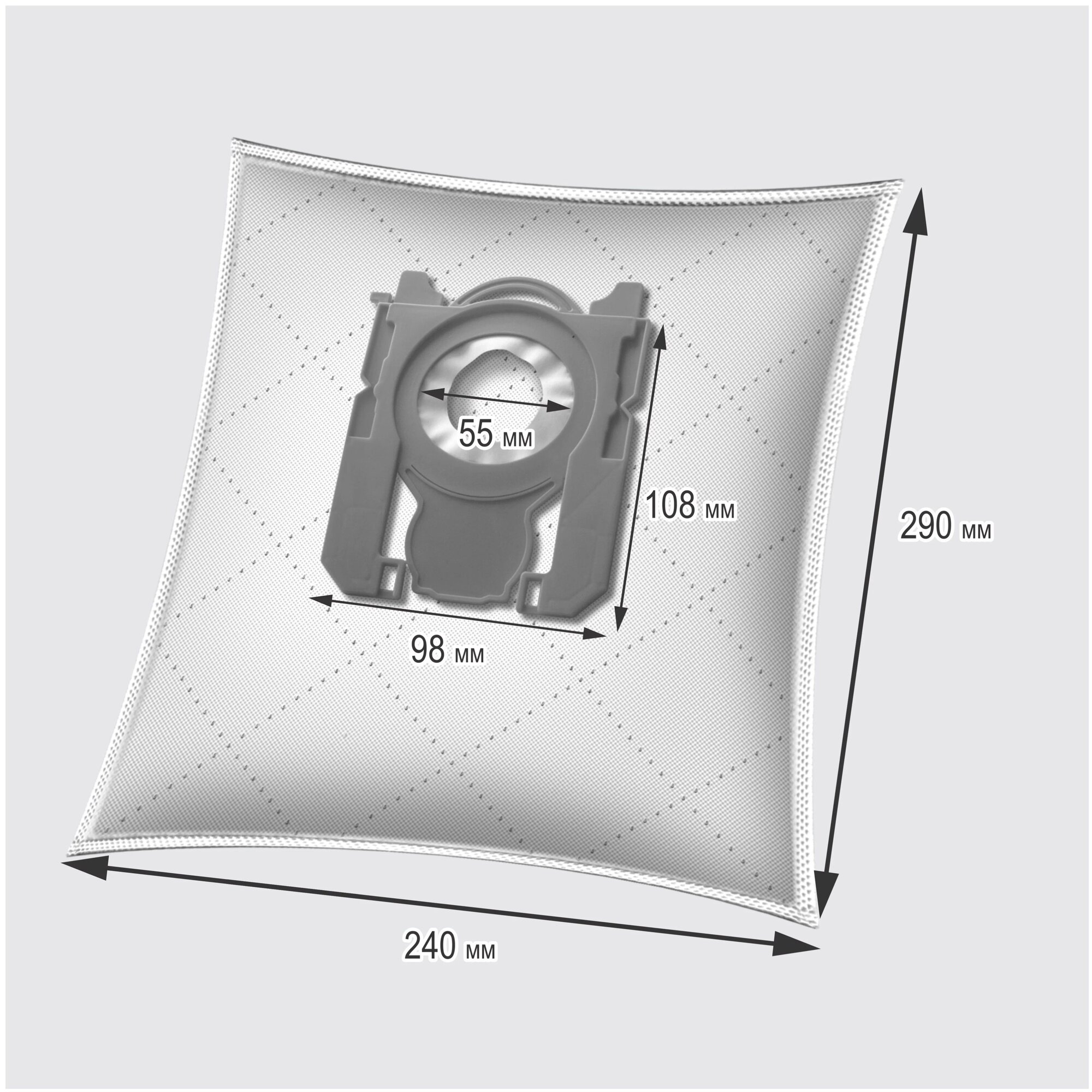ECOLUX Комплект из 4 пылесборников и моторного фильтра S1E, белый, 5 шт