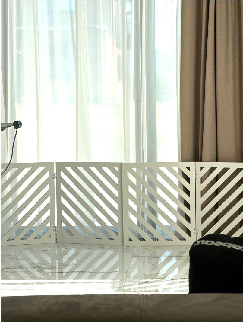 Новое Поколение Ограждение для собаки. Высота 58 см, ширина 200 см, белый