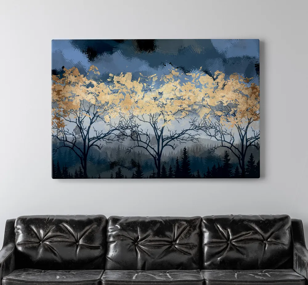 ART DEBUT Картина на холсте интерьерная Сумрачный лес, 80х115 см